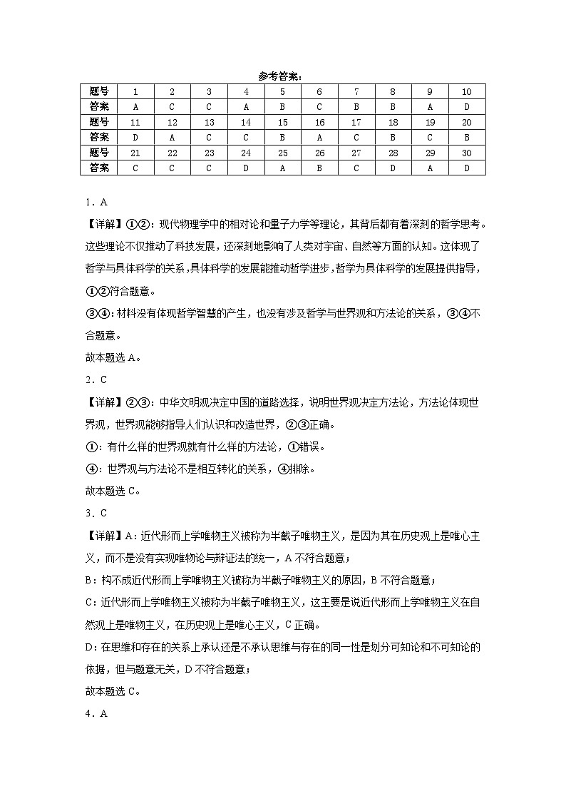 政治参考答案第1页
