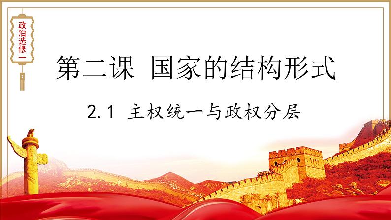 2.1 主权统一与政权分层 课件-高中政治统编版选择性必修一当代国际政治与经济第1页