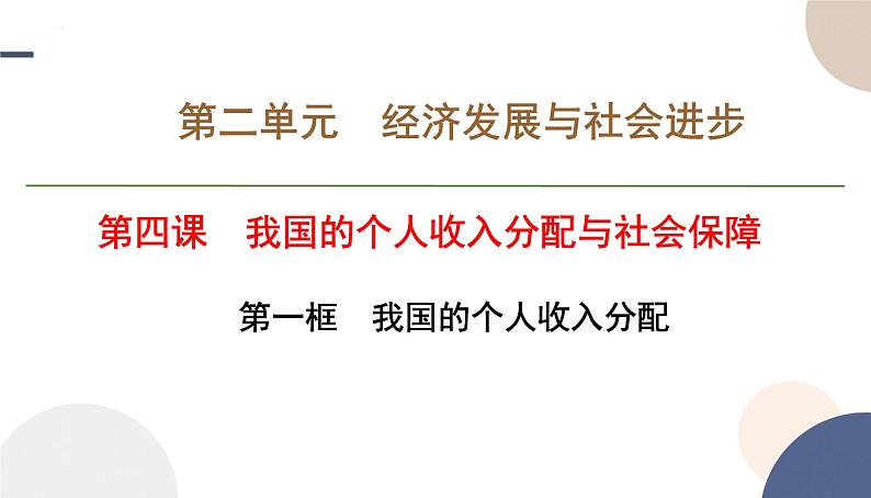 4.1 我国的个人收入分配 课件-高中政治统编版必修二经济 与社会第1页