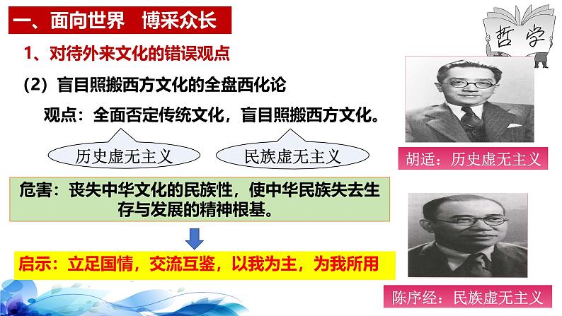 统编版高中政治必修四哲学与文化   8.3  正确对待外来文化  课件第8页