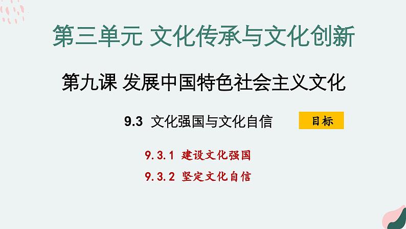 9.3 文化强国与文化自信 课件-2024-2025学年高中政治统编版必修四哲学与文化第1页