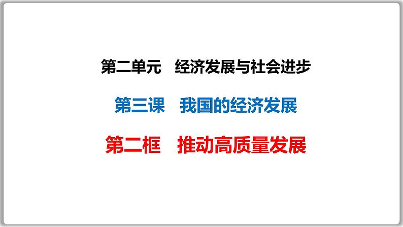 3.2推动高质量发展 课件-2024-2025学年高中政治统编版必修二经济与社会第1页