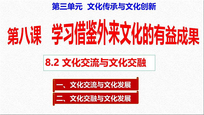 8.2 文化交流与文化交融课件-2024-2025学年高中政治统编版必修四哲学与文化第3页