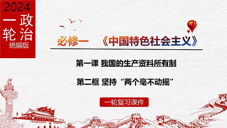 1.2  坚持“两个毫不动摇”（优质课件）-备战2025年高考政治一轮复习高效优质课件与学案（统编版必修1）01