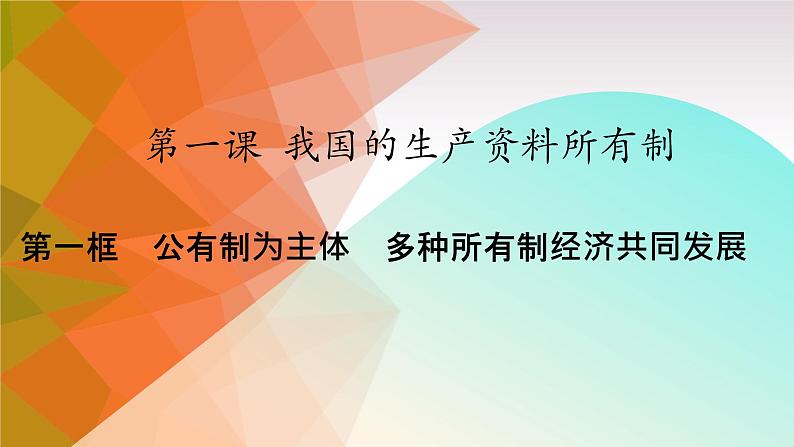 1.1 公有制为主体 多种所有制经济共同发展 课件-2024-2025学年高中政治统编版必修二经济与社会第1页