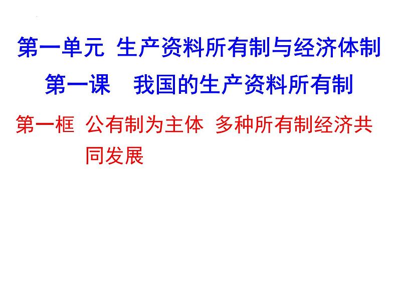 1.1公有制为主体 多种所有制经济共同发展课件-2024-2025学年高中政治统编版必修二经济与社会03