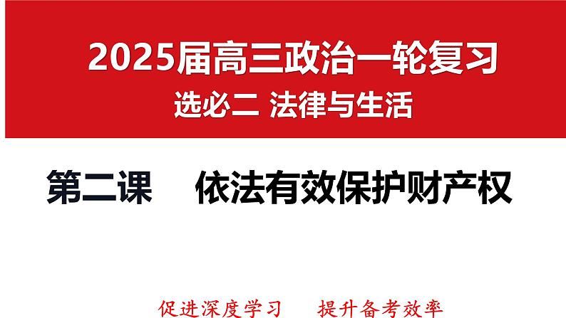 第二课 依法有效保护财产权 课件-2024-2025学年高考政治一轮复习选择性必修二《法律与生活》精品课件01