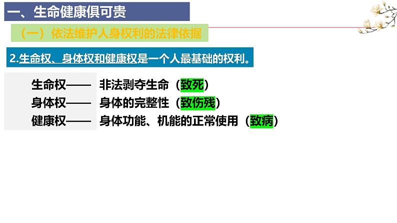 1.2 积极维护人身权利 课件-  2024-2025学年高中政治统编版选择性必修二法律与生活07