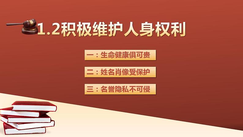 1.2 积极维护人身权利 课件-2024-2025学年高中政治统编版选择性必修二 法律与生活第1页