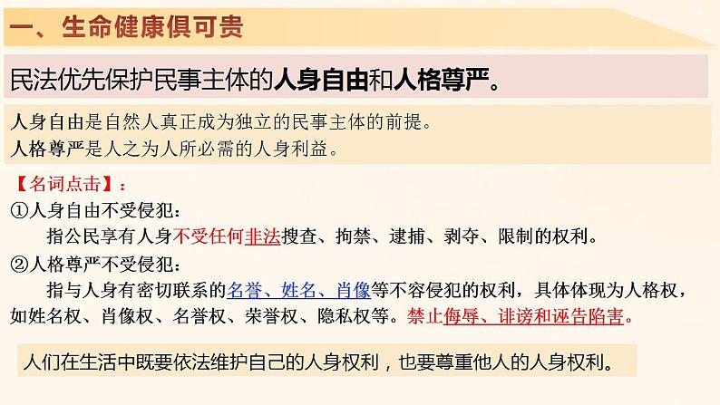 1.2 积极维护人身权利 课件-2024-2025学年高中政治统编版选择性必修二 法律与生活第4页