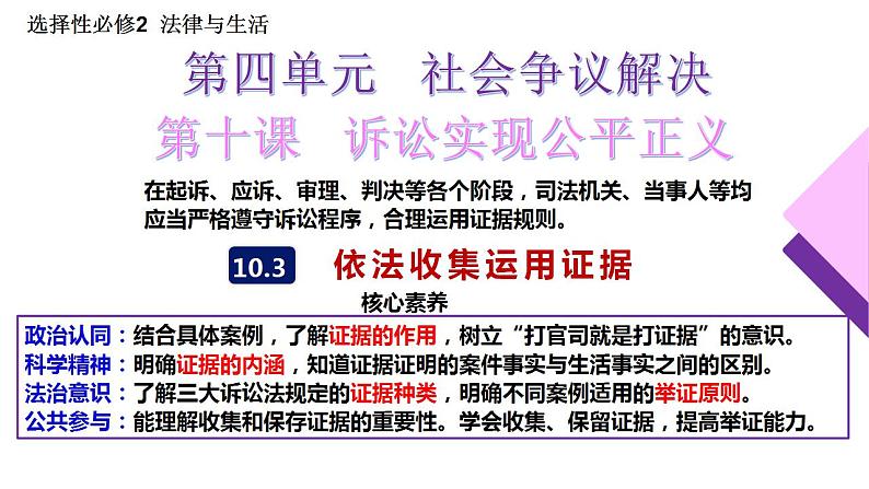 10.3 依法收集运用证据 课件-2024-2025学年高中政治统编版选择性必修二法律与生活第2页