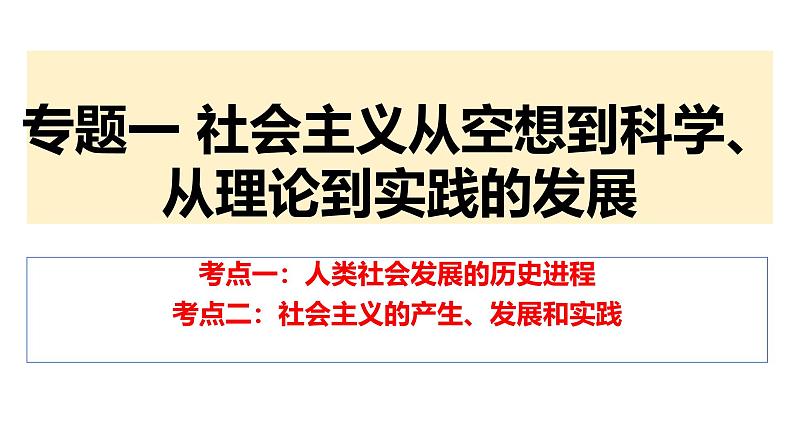 一 社会主义从空想到科学、从理论到实践的发展（课件）2025年高考政治一轮复习 统编版第1页