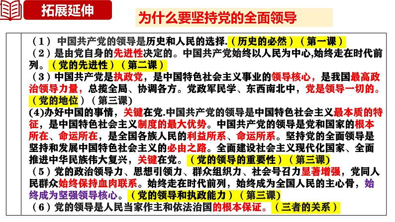 十一 坚持和加强党的全面领导（课件）2025年高考政治一轮复习 统编版07