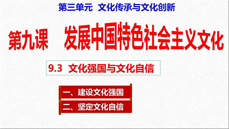 9.3 文化强国与文化自信（课件） 2024-2025学年高中政治统编版必修四《哲学与文化》02