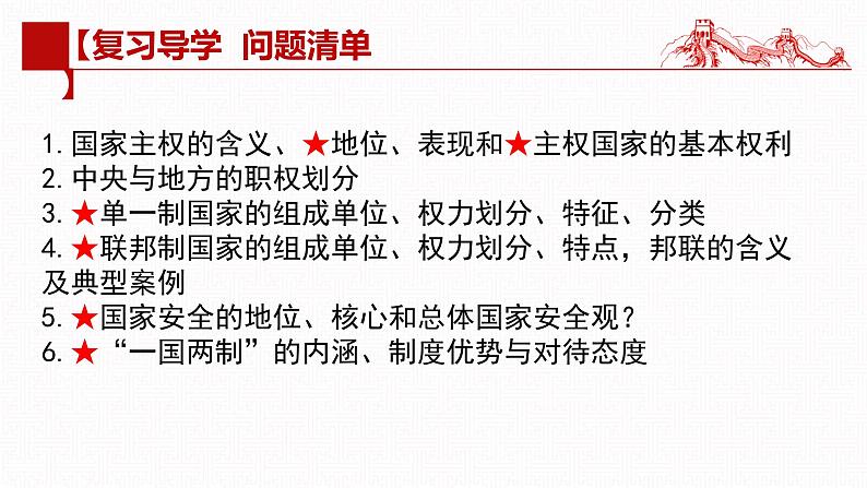 第二课 国家的结构形式（复习课件）- 2025年高考政治一轮复习高效专题复习课件（统编版）第1页