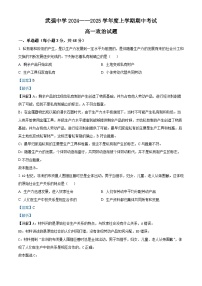 河北省衡水市武强中学2024-2025学年高一上学期期中考试政治试题（Word版附解析）