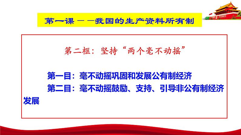 统编版高中政治必修二经济与社会     1.2  坚持”两个毫不动摇“  课件第3页