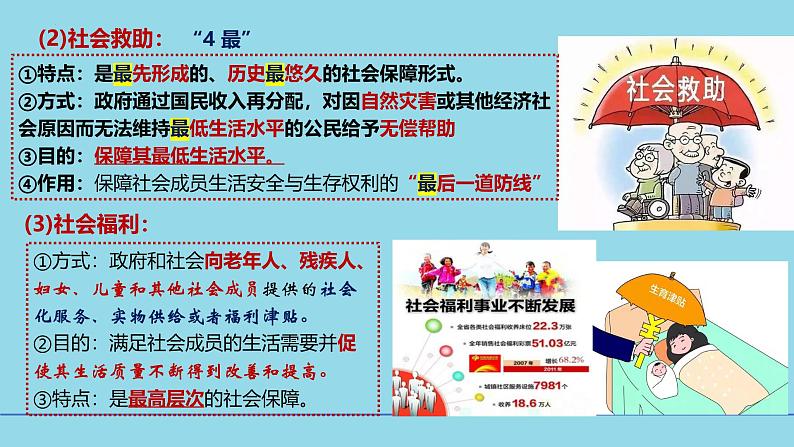 必修2第四课4-2 我国的社会保障-【高效一轮】备战2025年高考政治一轮复习考点精讲课件第5页