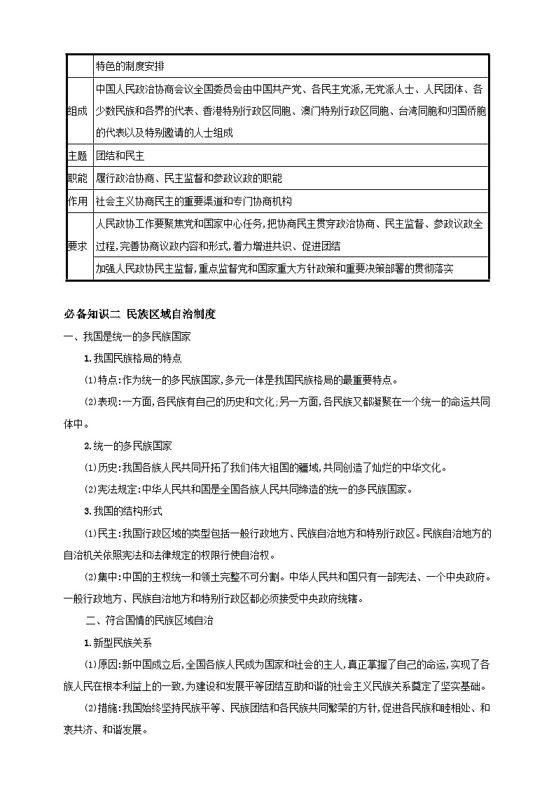第六课 我国的基本政治制度 学案（解析版）【抢分秘籍】2025年高考政治一轮复习精讲精练第3页