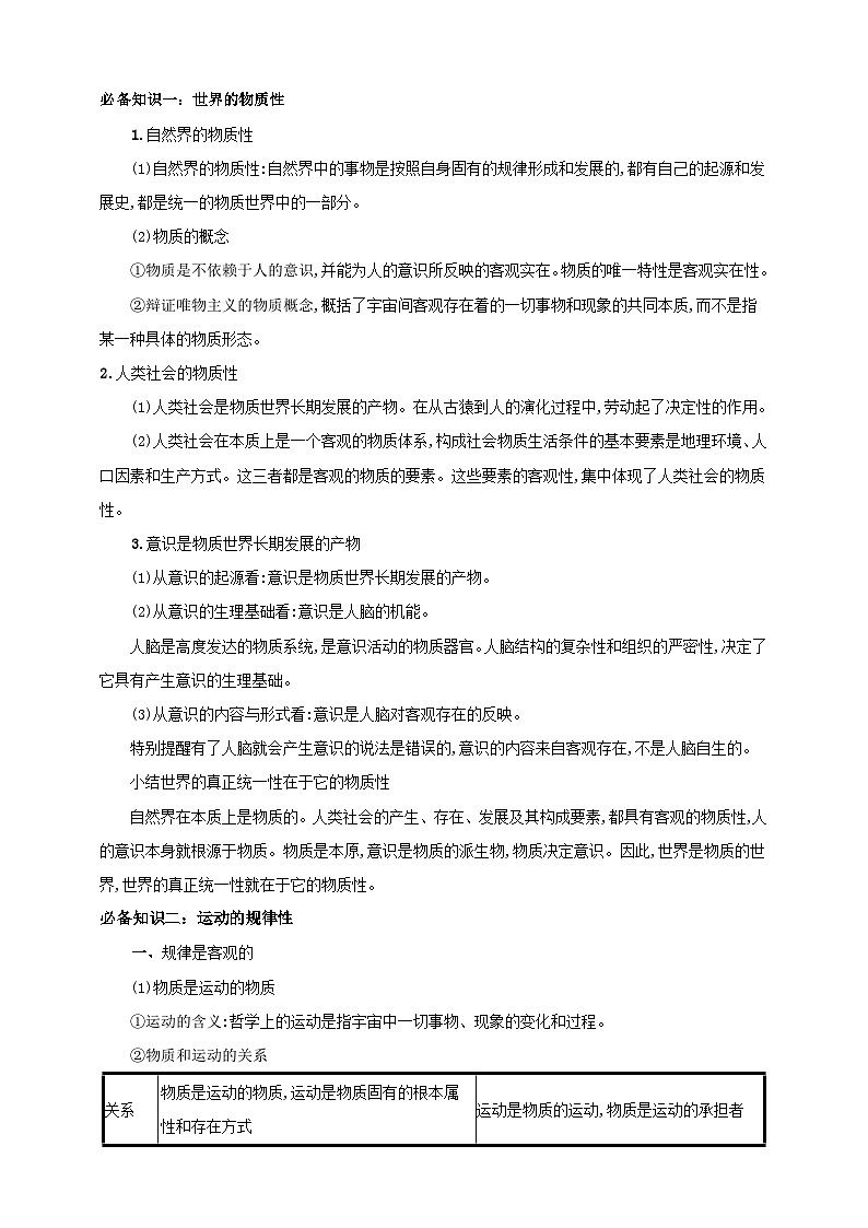 第二课 探究世界的本质 学案（原卷版）【抢分秘籍】2025年高考政治一轮复习精讲精练第2页
