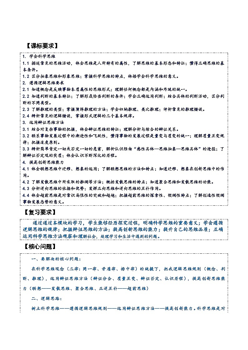 选择性必修三 《逻辑与思维》【知识清单】-2025年高考政治一轮复习核心考点与答题模板讲义（新高考专用）第3页