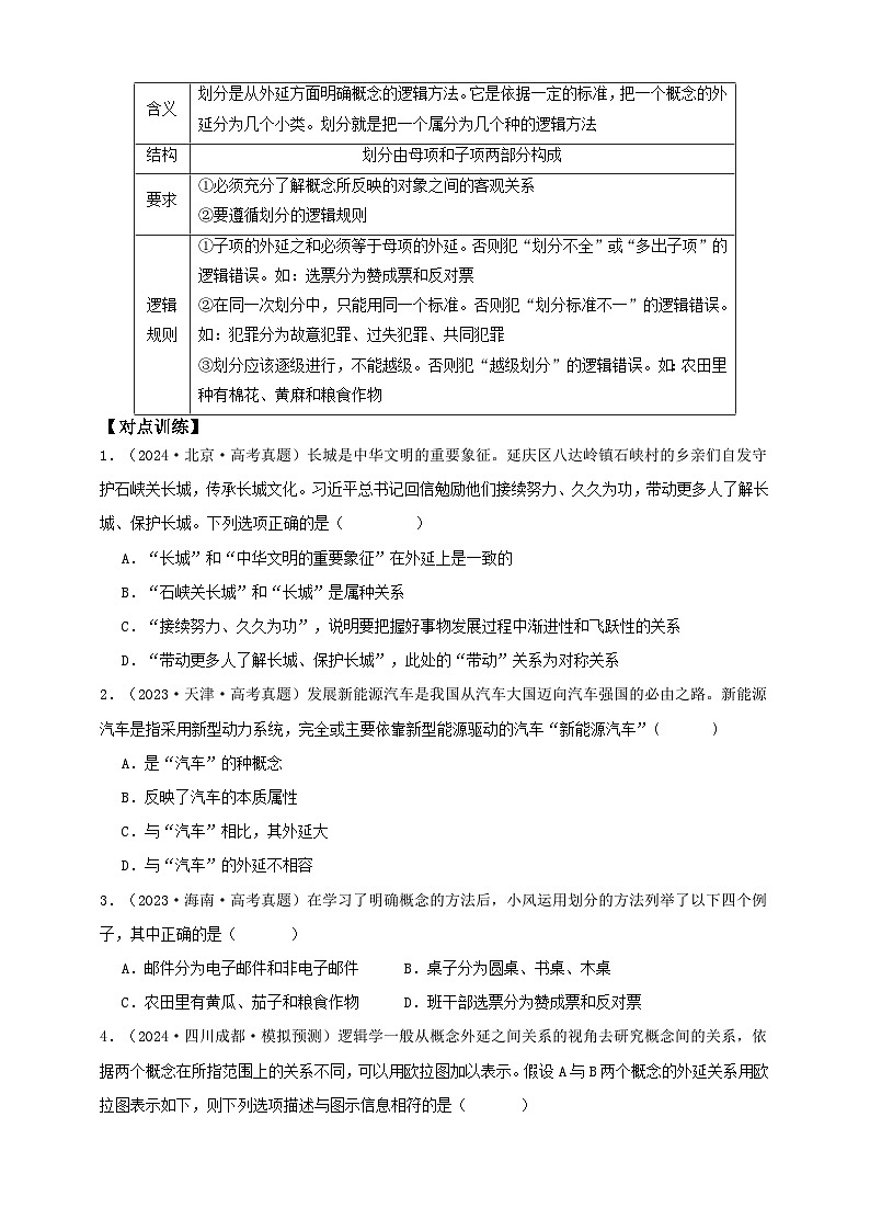第四课  准确把握概念 学案（原卷版）【抢分秘籍】2025年高考政治一轮复习精讲精练第3页