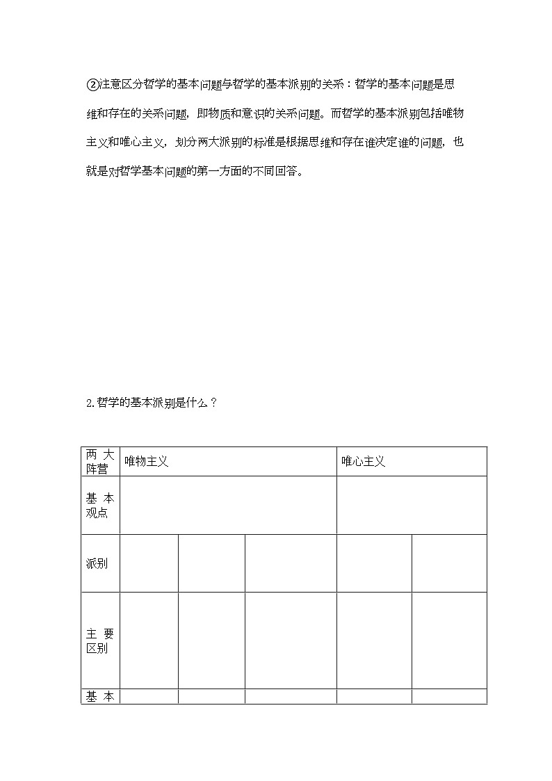 2022年高中政治哲学与生活第一单元第二课百舸争流的思想导学案新人教版必修402