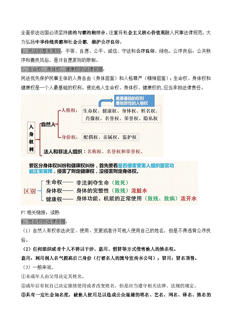 2025届高考政治一轮复习：选择性必修2《法律与生活》知识点考点复习学案第3页