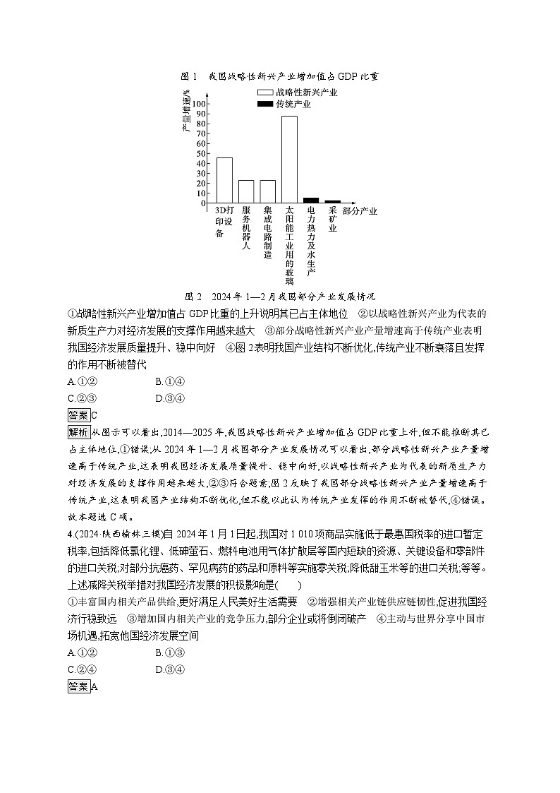 备战2025年高考二轮复习政治（山东版）大单元突破练5 我国的经济发展（Word版附解析）第2页