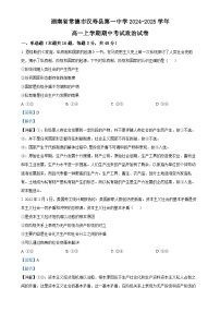 湖南省常德市汉寿县第一中学2024-2025学年高一上学期11月期中考试政治试题（解析版）-A4