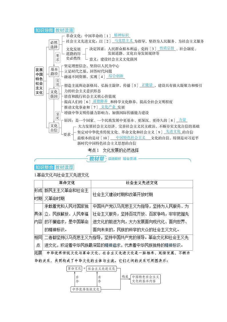 备战2025年高考政治精品教案必修4哲学与文化第九课发展中国特色社会主义文化（Word版附解析）第2页