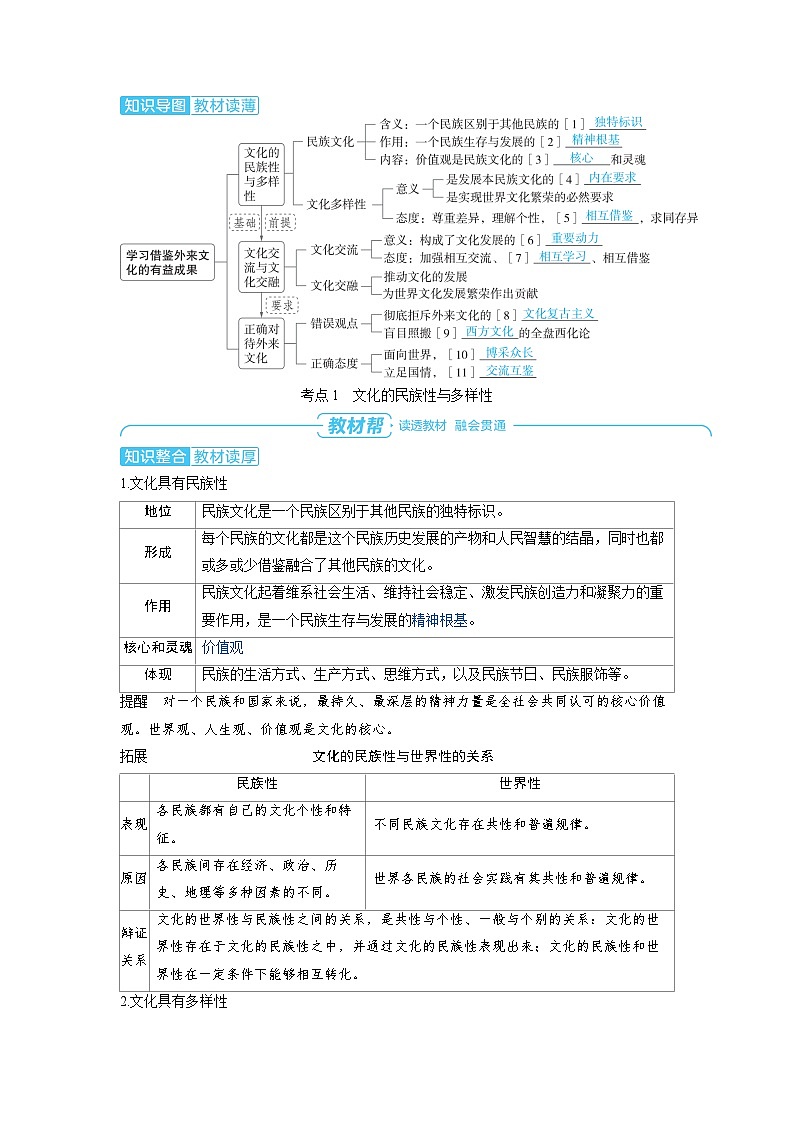 备战2025年高考政治精品教案必修4哲学与文化第八课学习借鉴外来文化的有益成果（Word版附解析）第2页