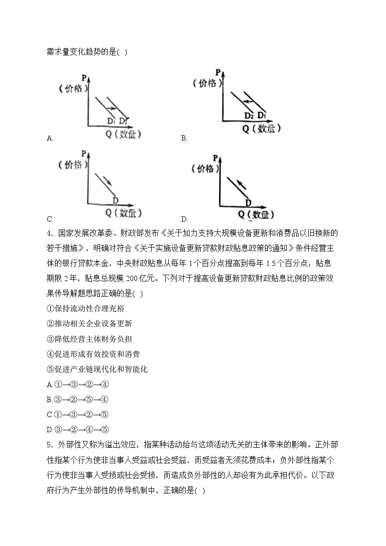 2025届高考政治一轮复习专题训练       我国的社会主义市场经济体制第2页