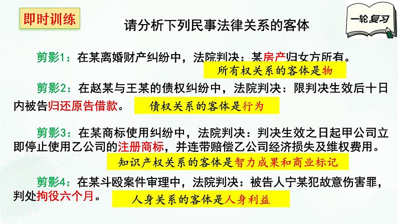 【备战2025年高考】高中政治高考一轮复习  第一课  在生活中学民法用民法  课件第8页