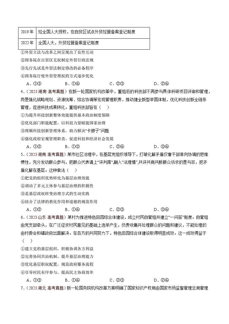 专题06 全面依法治国-【真题汇编】最新3年（22-24年）高考政治真题分类汇编（原卷版）第3页