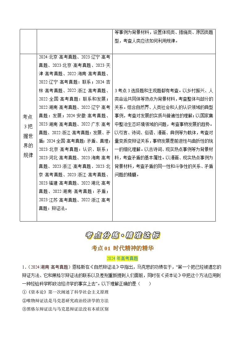 专题07 探索世界与把握规律-【真题汇编】最新3年（22-24年）高考政治真题分类汇编（新高考通用）（解析版）第2页