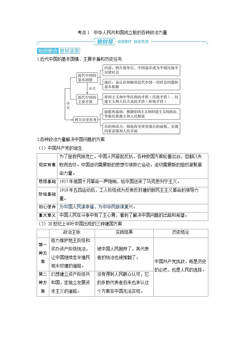 备战2025年高考政治精品教案必修3政治与法治第一课历史和人民的选择（Word版附解析）第2页