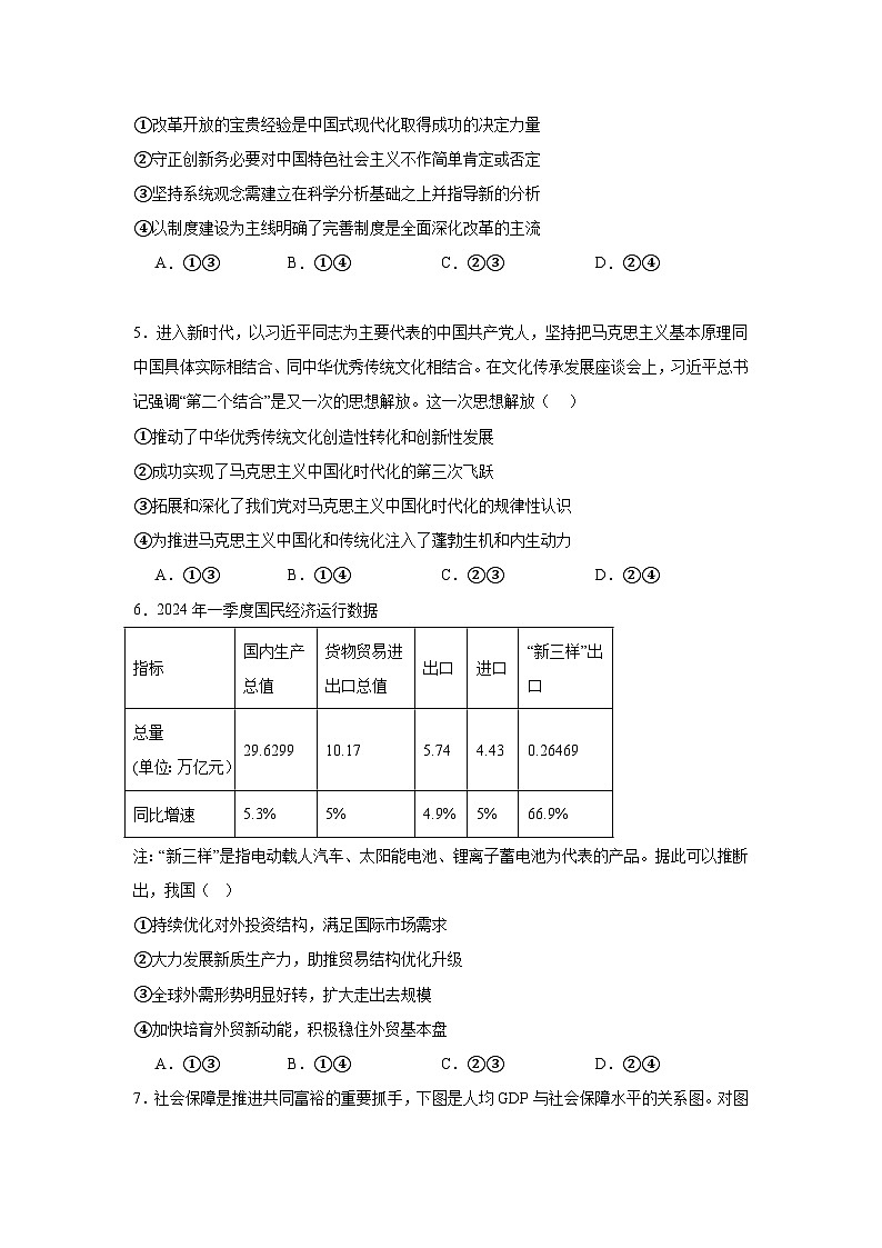 2025年高考政治模拟黄金卷02（重庆专用）附答案解析第2页