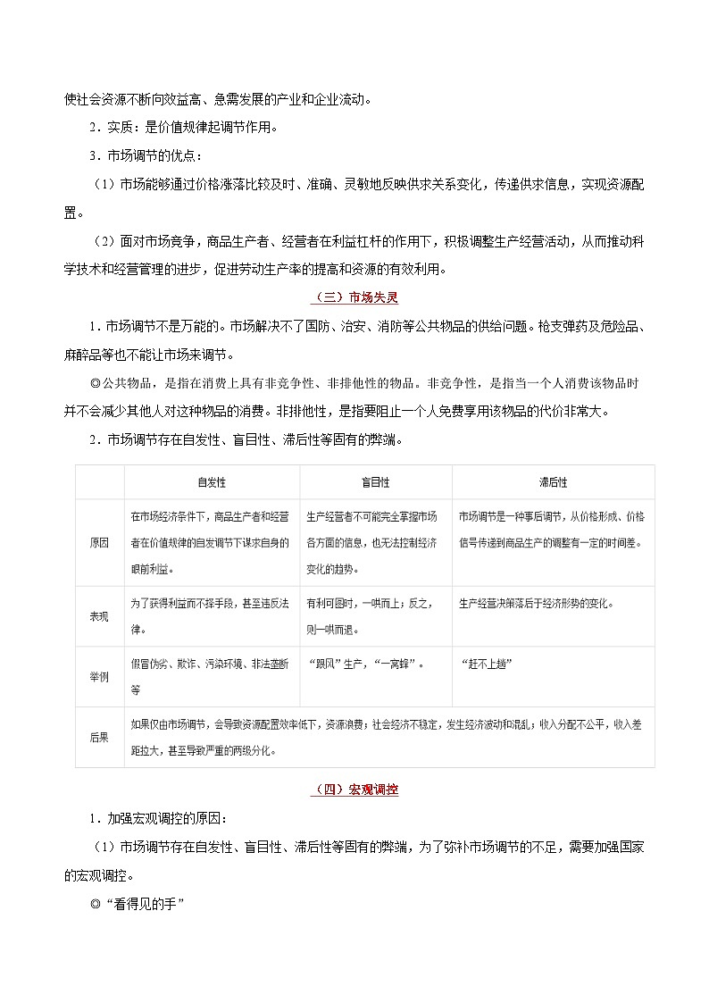 备战2025年高考政治考点一遍过学案考点13 市场调节与宏观调控（附解析）第2页