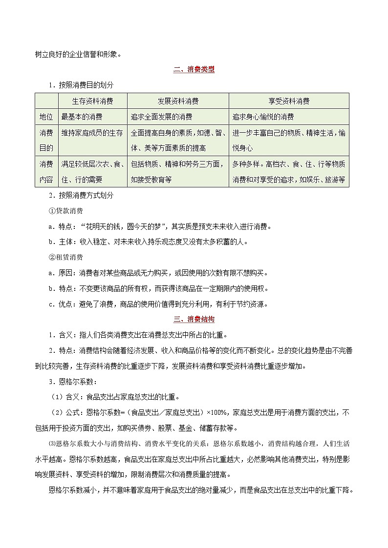 备战2025年高考政治考点一遍过学案考点03 消费（附解析）第2页