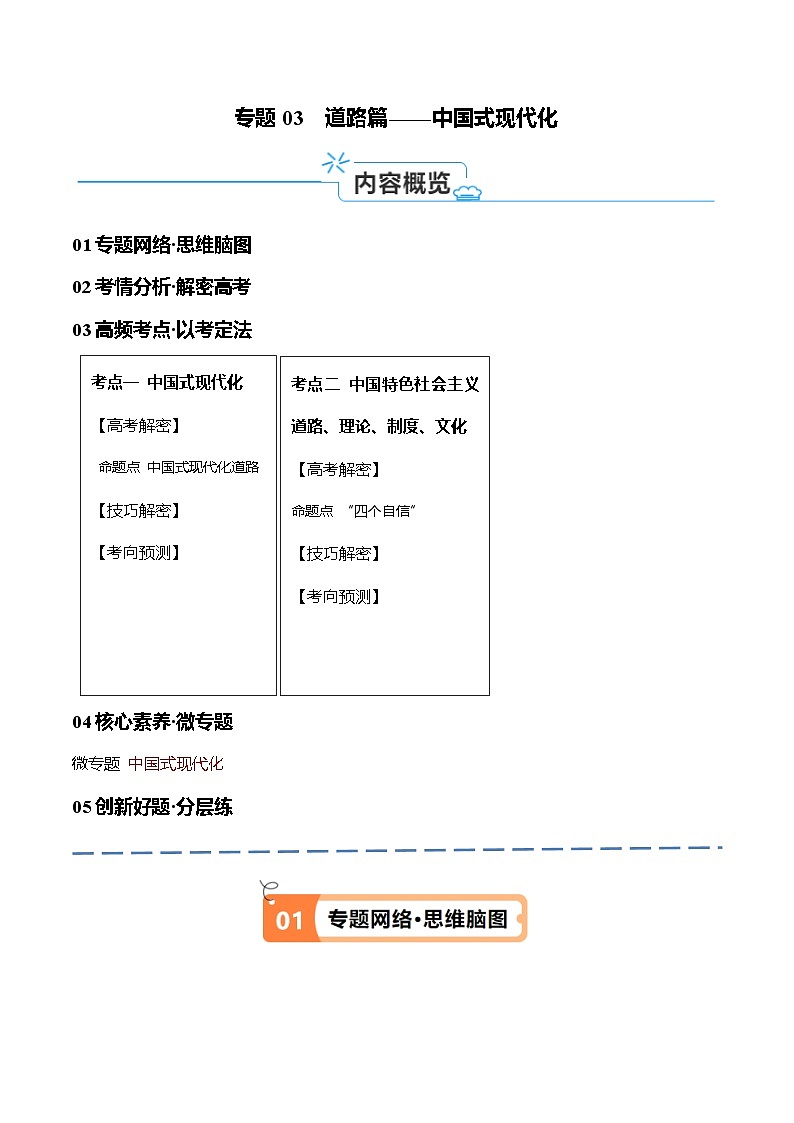 专题03  道路篇——中国式现代化（讲义）（原卷版）第1页