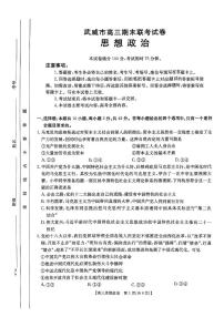 甘肃省武威市2024-2025学年高三上学期期末联考政治试题