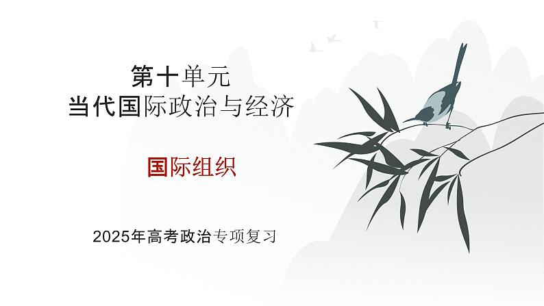 第10单元 国际组织（课件）-2025年高考政治二轮复习PPT第1页