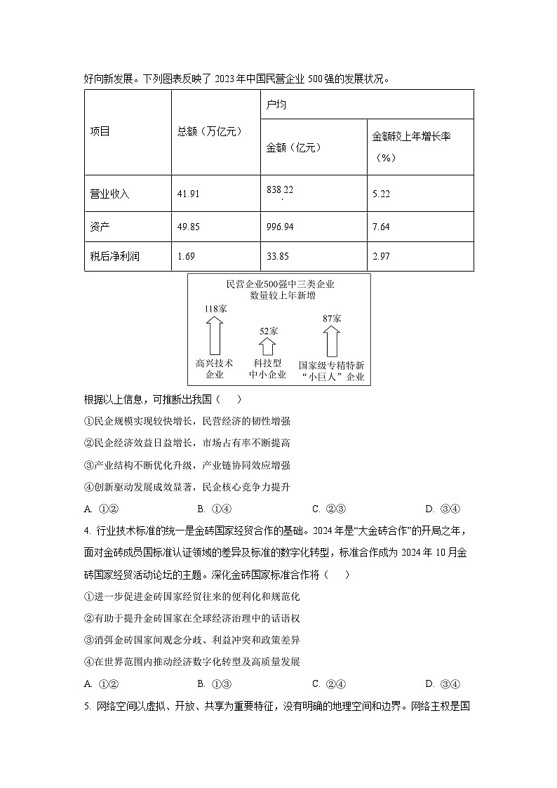 2025年河南省高考综合改革适应性演练（八省联考）政治试卷第2页