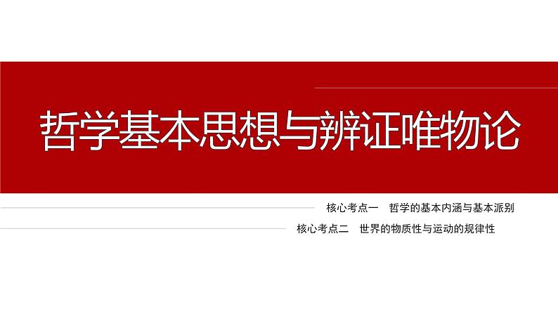 专题八　哲学基本思想与辨证唯物论--2025年高考政治大二轮专题复习（课件）第4页