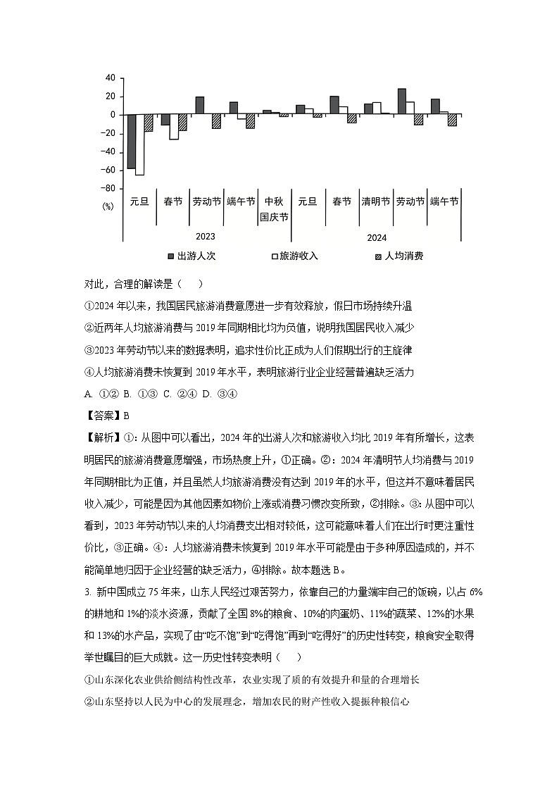 山东省名校联盟2024-2025学年高三下学期开学考试政治试题（解析版）第2页