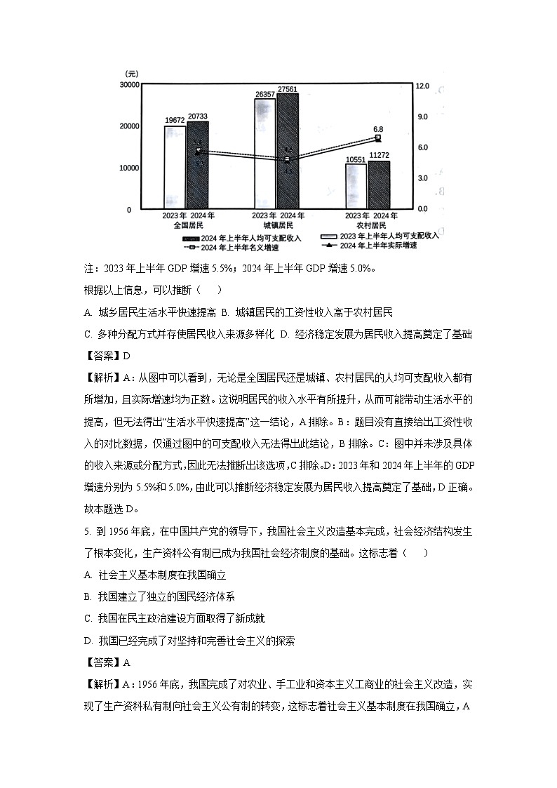 天津市部分区2024-2025学年高三(上)期末考试政治试卷（解析版）第3页