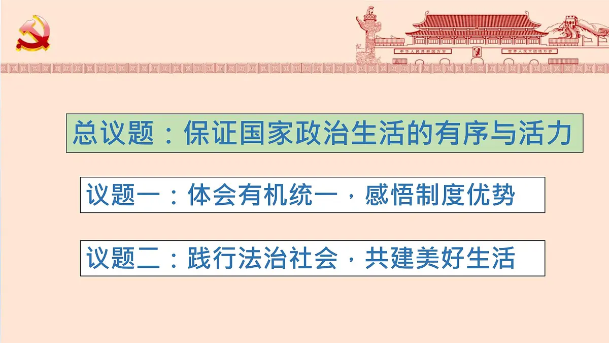 人教统编版高中政治必修3 第三单元综合探究坚持党的领导、人民当家作主、依法治国的有机统一课件第3页