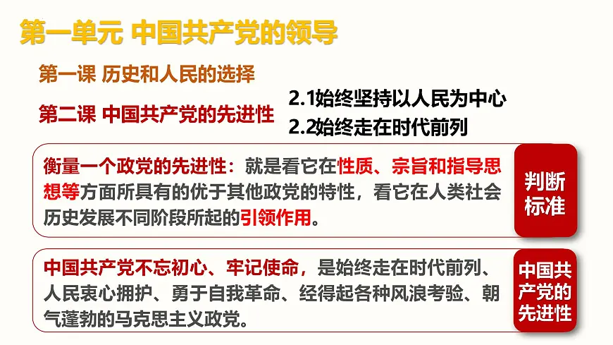 人教统编版高中政治必修3 1-2《始终走在时代前列》课件第1页
