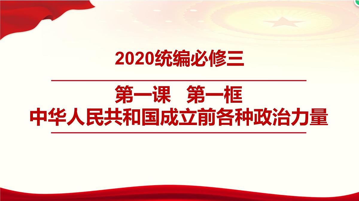 人教统编版高中政治必修3 1-1《中华人民共和国成立前各种政治力量》课件第1页